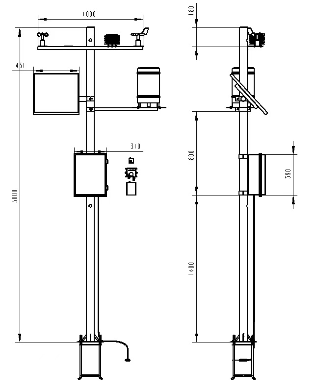 智慧農業氣象站產品結構圖